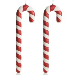 Large Glitter Candy Cane Decorations - Set of 2 Online