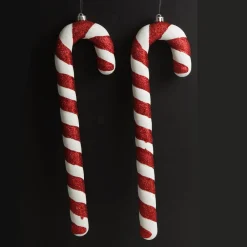 Large Glitter Candy Cane Decorations - Set of 2 Online