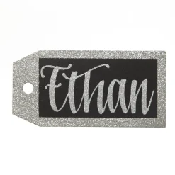 Large Glitter Square Edge Name Tag Fashion