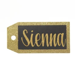 Large Glitter Square Edge Name Tag Fashion