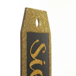 Large Glitter Square Edge Name Tag Fashion