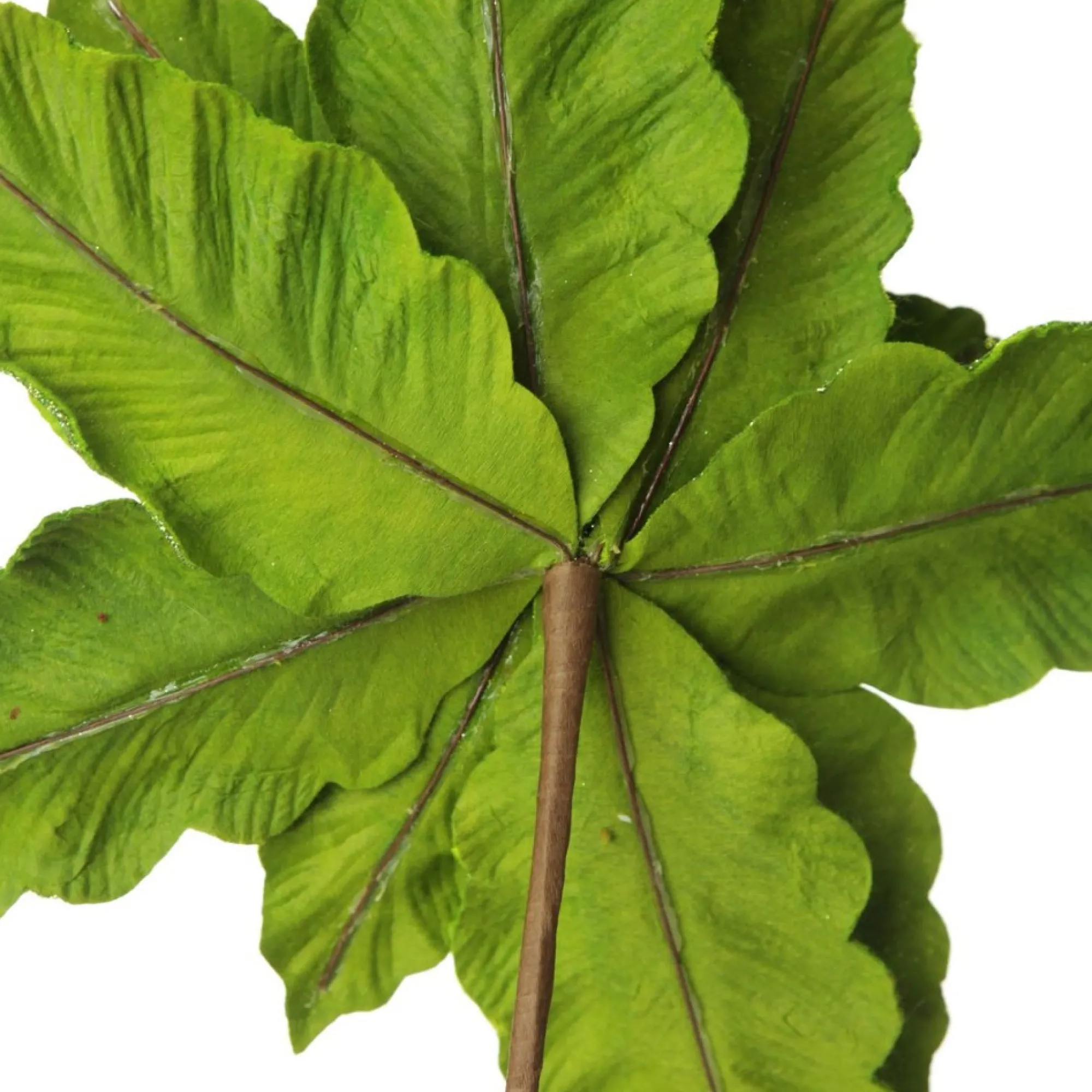 Large Green Poinsettia Flower Pick with Green Glitter Trim New