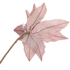 Large Pink Poinsettia Flower Stem with Glitter Trim Discount