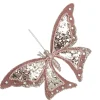 Large Pink with Gold Glitter Butterfly Clip Outlet