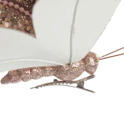 Large Pink with Gold Glitter Butterfly Clip Outlet