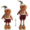 Large Plush Stretch Leg Gingerbread with Santa Hat Christmas Ornament Cheap