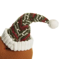 Large Plush Stretch Leg Gingerbread with Santa Hat Christmas Ornament Cheap