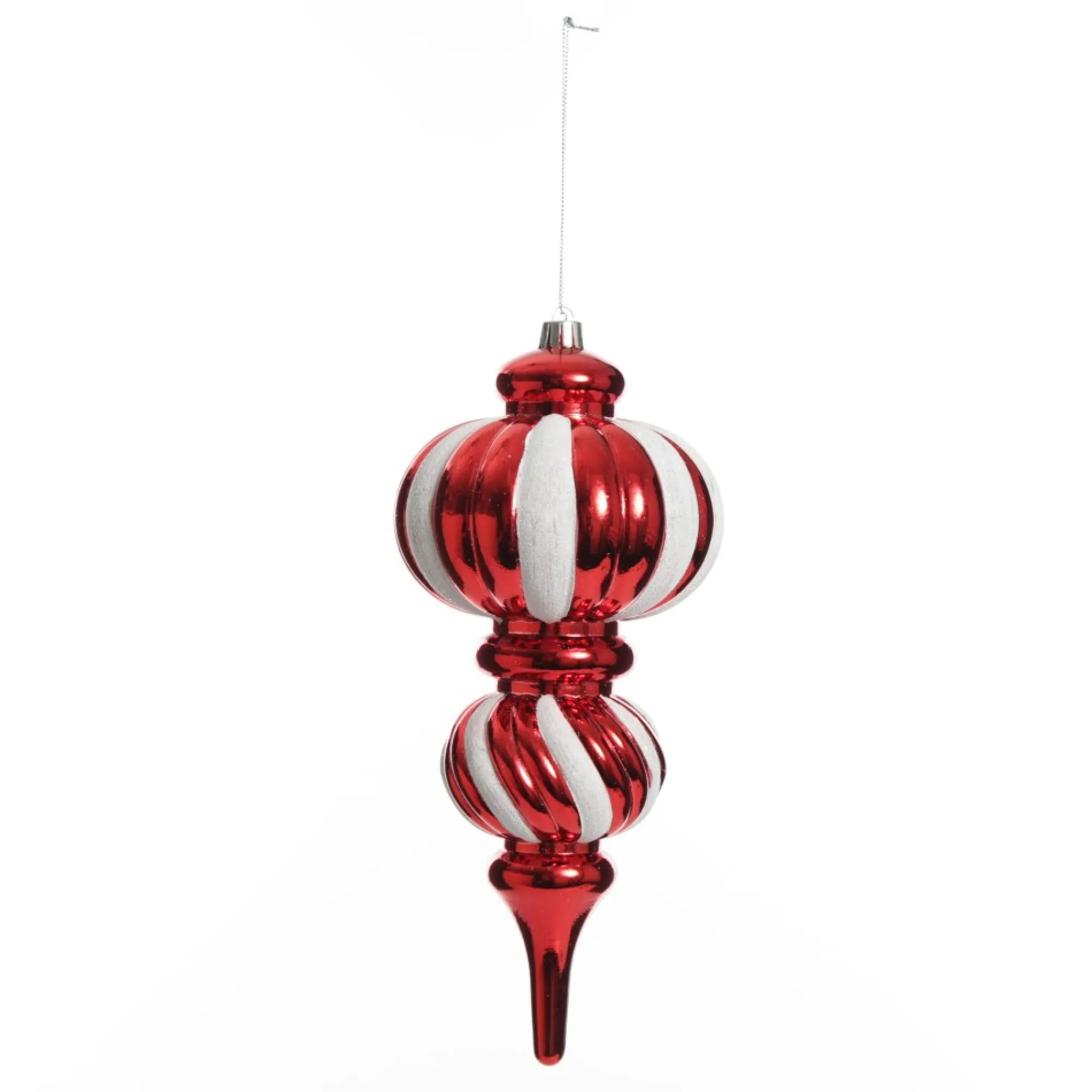 Large Red and White Stripe Candy Christmas Drop Hanging Decoration Fashion