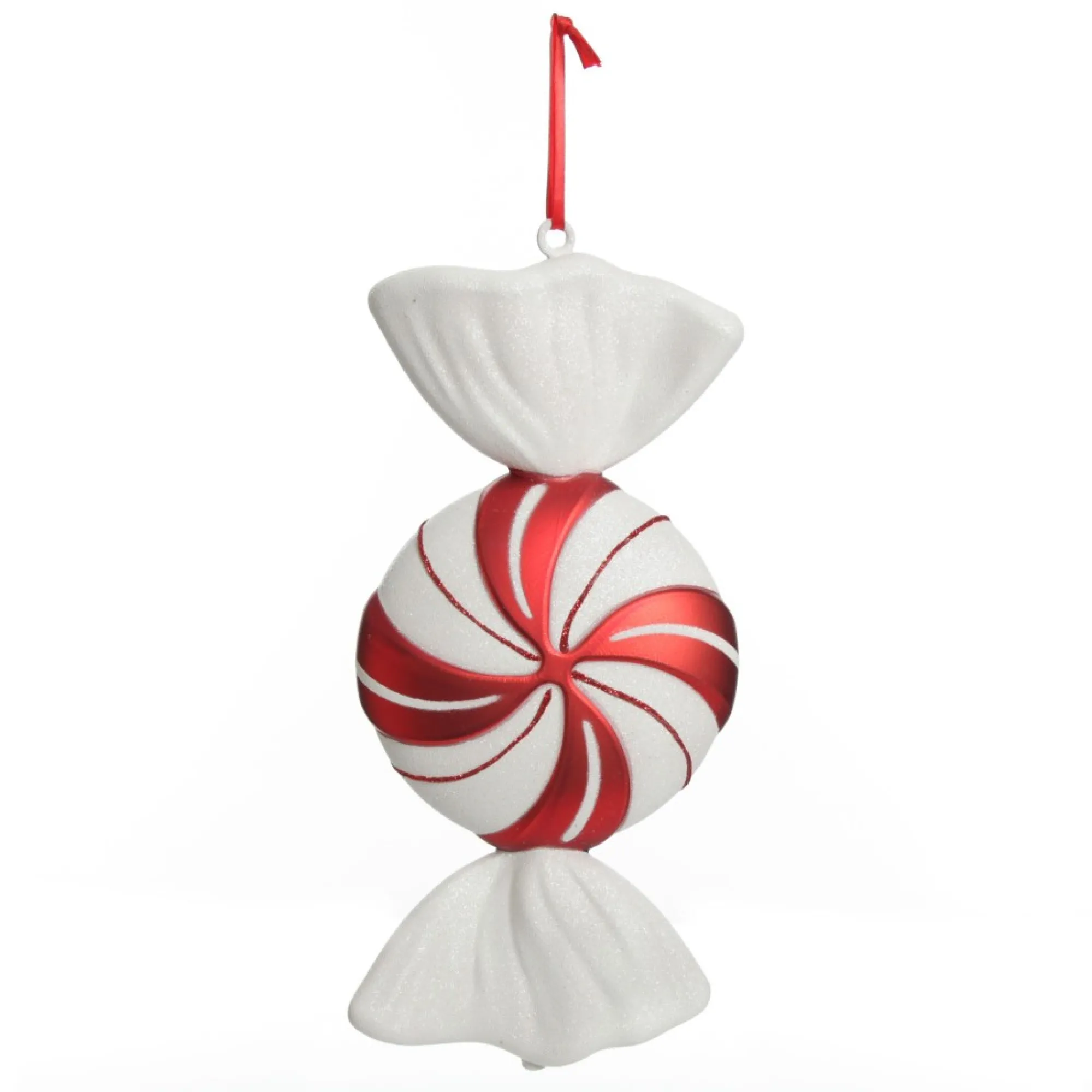 Large Red and White Swirl Peppermint Candy Hanging Christmas Decoration Shop
