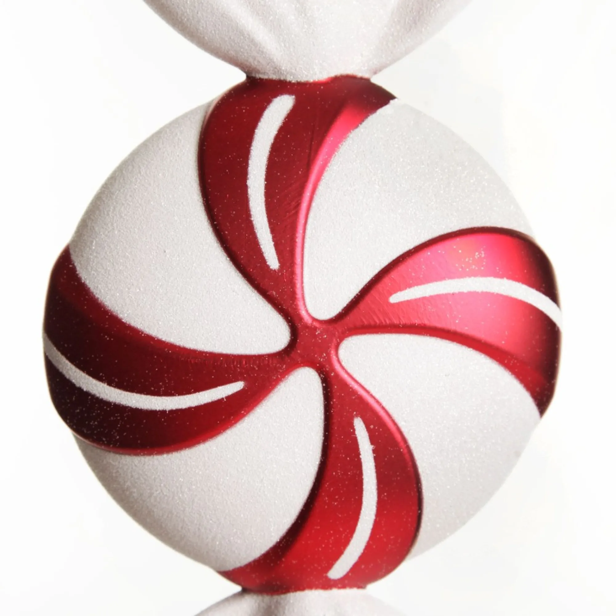 Large Red and White Swirl Peppermint Candy Hanging Christmas Decoration Shop