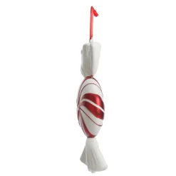 Large Red and White Swirl Peppermint Candy Hanging Christmas Decoration Shop