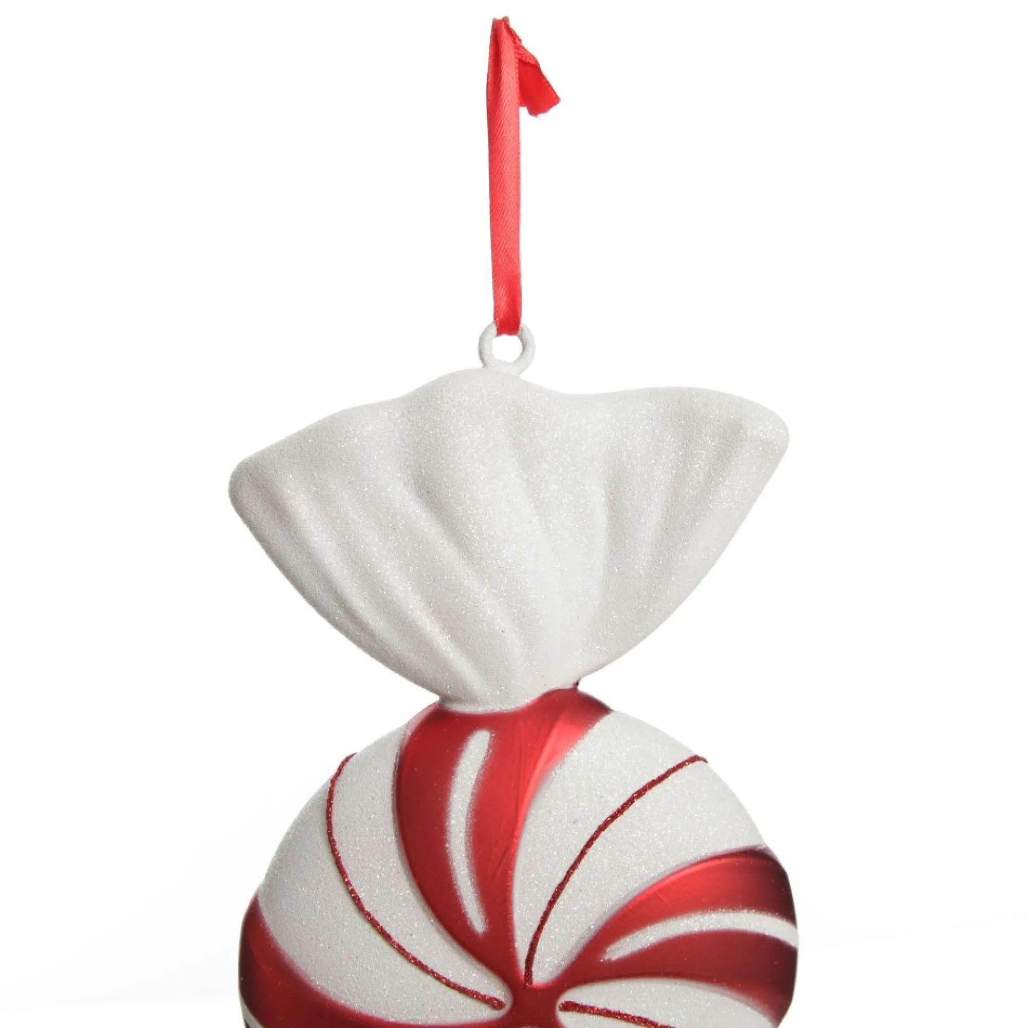 Large Red and White Swirl Peppermint Candy Hanging Christmas Decoration Shop