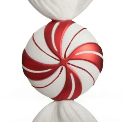 Large Red and White Swirl Peppermint Candy Hanging Christmas Decoration Shop