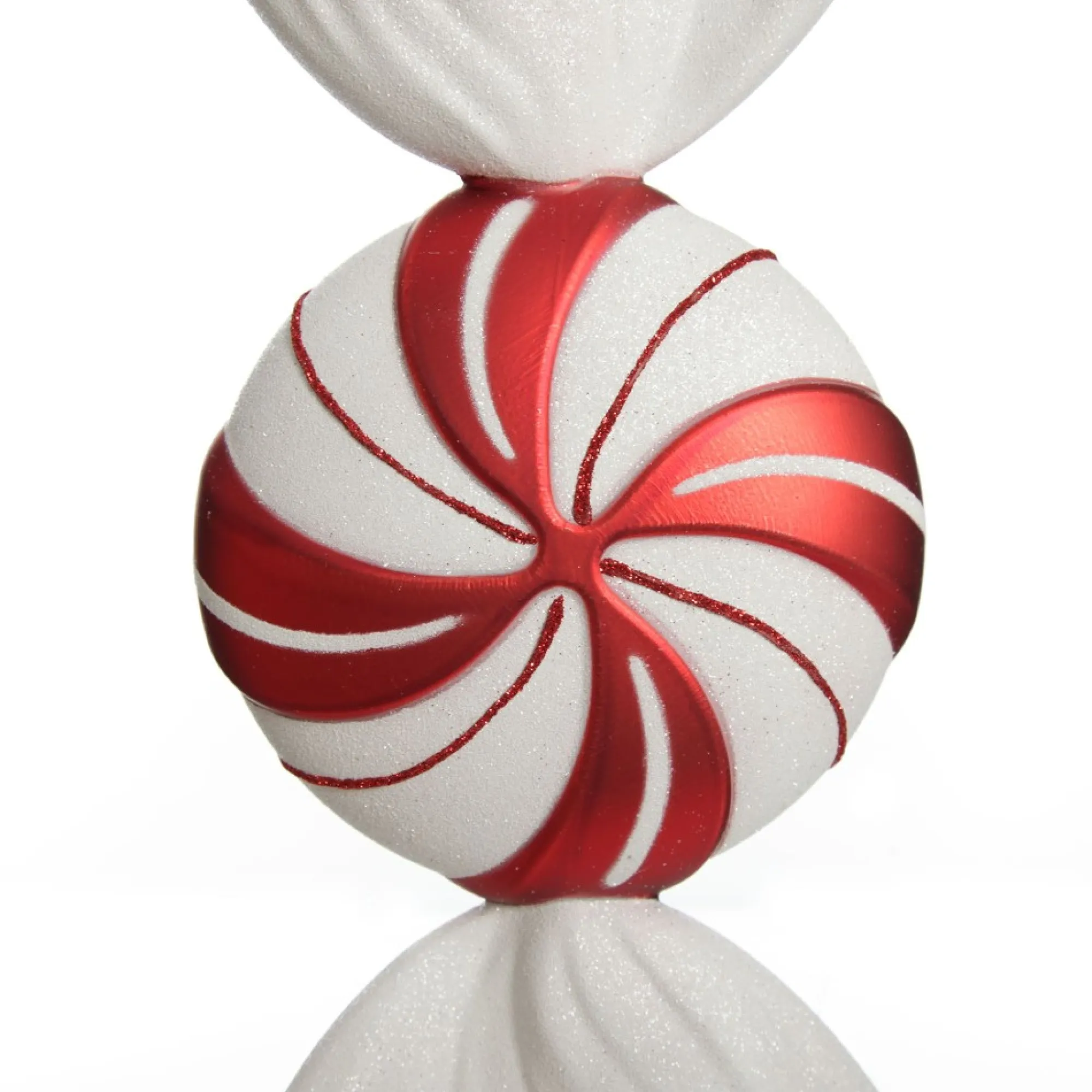 Large Red and White Swirl Peppermint Candy Hanging Christmas Decoration Shop