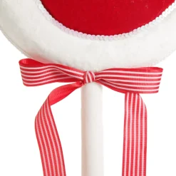 Large Red and White Velvet Swirl Lollipop Christmas Pick Outlet