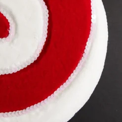 Large Red and White Velvet Swirl Lollipop Christmas Pick Outlet