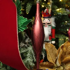 Large Red Christmas Long Drop Decoration - Set of 3 Flash Sale