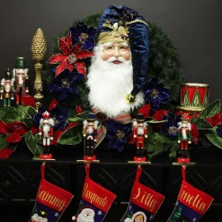 Large Santa Head with Blue Hat Christmas Wall Hanging Shop