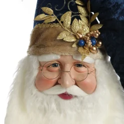 Large Santa Head with Blue Hat Christmas Wall Hanging Shop