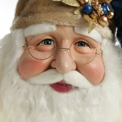 Large Santa Head with Blue Hat Christmas Wall Hanging Shop
