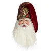 Large Santa Head with Burgundy Hat Christmas Wall Hanging Discount