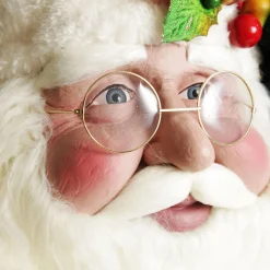 Large Santa Head with Red and Green Christmas Wall Hanging Cheap