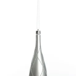 Large SIlver Christmas Long Drop Decoration - Set of 3 Hot