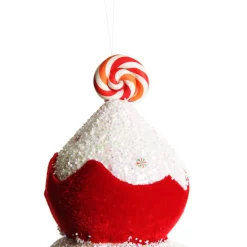Large Velvet Candy Cane Ice Cream Cone Christmas Decoration Shop