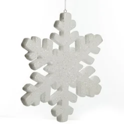 Large White Glitter Hanging Snowflake Shop