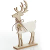 Large Wooden Reindeer with Fur Christmas Ornament and Neck Tie Best