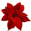 Layered Red Velvet Poinsettia Flower Stem Hot
