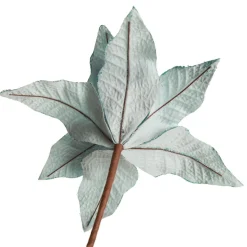 Leather Look Blue Poinsettia Flower Stem Discount