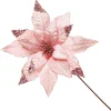 Leather Look Blush Poinsettia Flower Stem Online