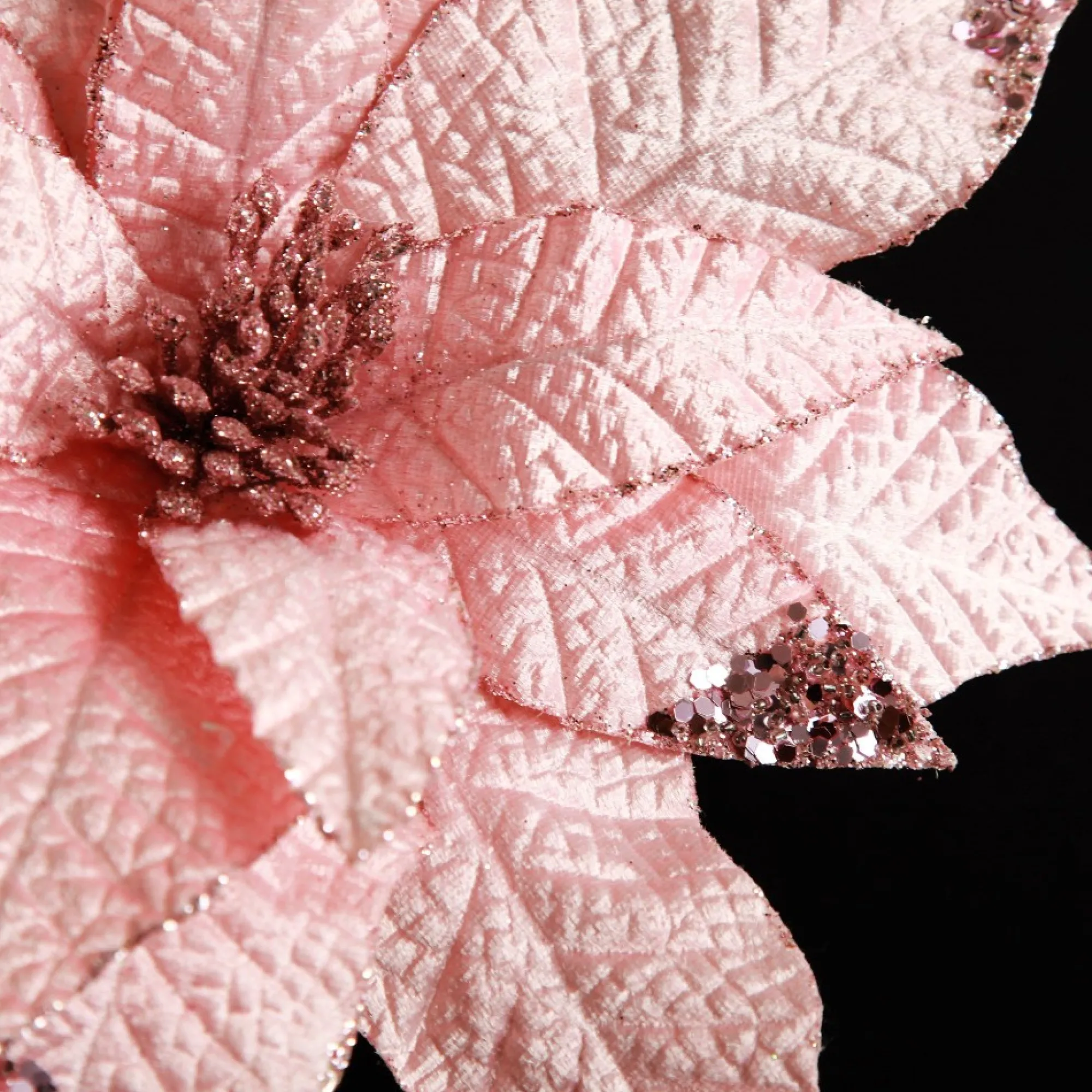Leather Look Blush Poinsettia Flower Stem Online
