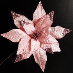 Leather Look Blush Poinsettia Flower Stem Online