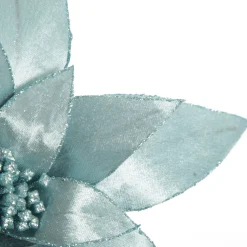 Light Blue Lily Flower Stem with Glitter Trim Shop