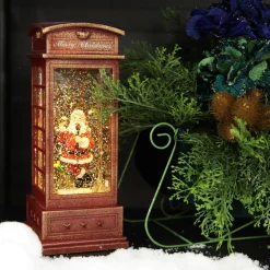 Light Up Musical Telephone Booth with Santa Christmas Ornament Fashion