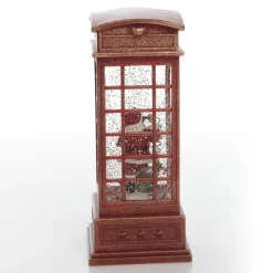 Light Up Musical Telephone Booth with Santa Christmas Ornament Fashion