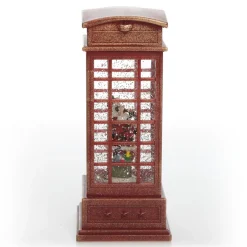Light Up Musical Telephone Booth with Santa Christmas Ornament Fashion