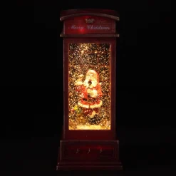 Light Up Musical Telephone Booth with Santa Christmas Ornament Fashion