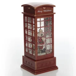 Light Up Musical Telephone Booth with Santa Christmas Ornament Fashion