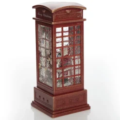 Light Up Musical Telephone Booth with Santa Christmas Ornament Fashion