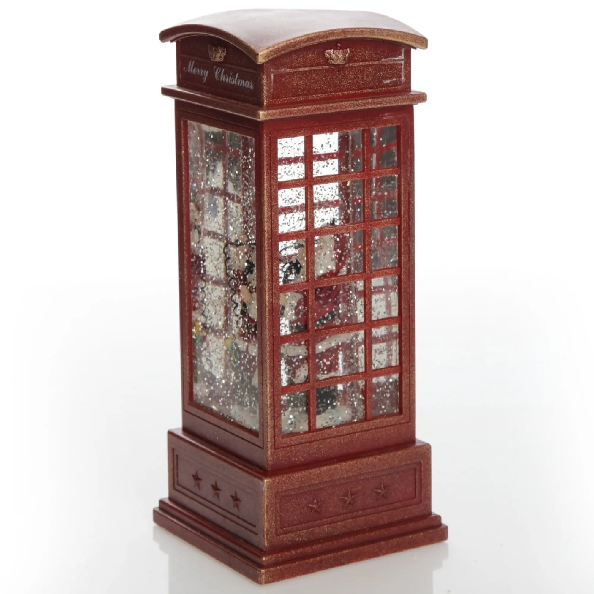 Light Up Musical Telephone Booth with Santa Christmas Ornament Fashion