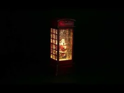Light Up Musical Telephone Booth with Santa Christmas Ornament Fashion
