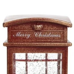 Light Up Musical Telephone Booth with Santa Christmas Ornament Fashion
