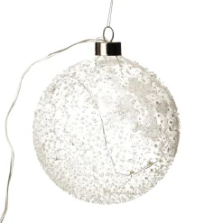 Lightup Clear Glass Glitter Bauble Outlet