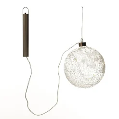 Lightup Clear Glass Glitter Bauble Outlet