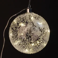 Lightup Clear Glass Glitter Bauble Outlet