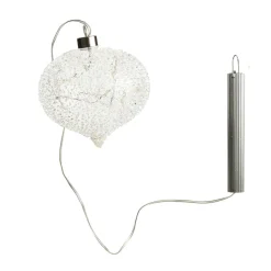 Lightup Clear Glass Glitter Bauble Sale