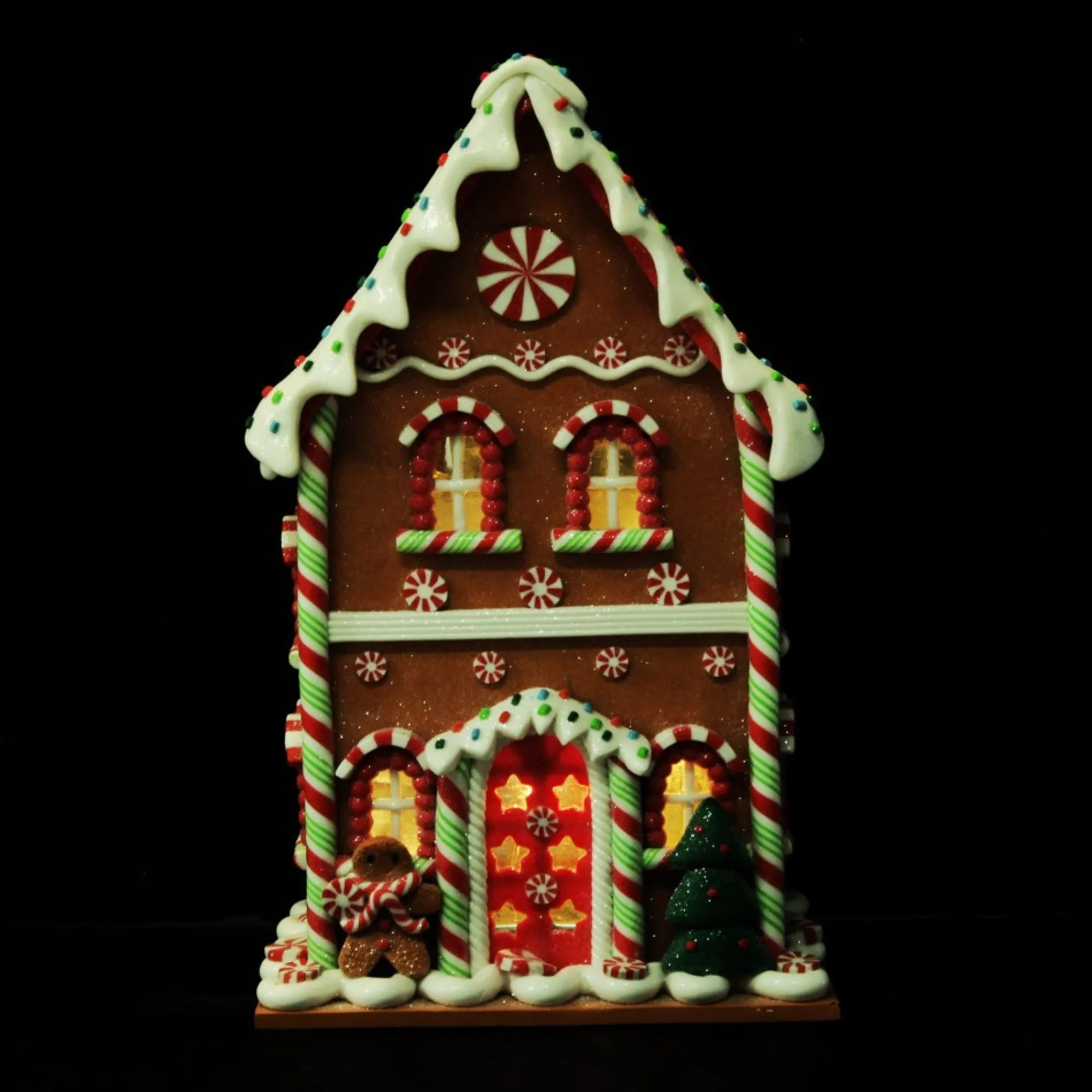 Lightup Gingerbread House Christmas Ornament New